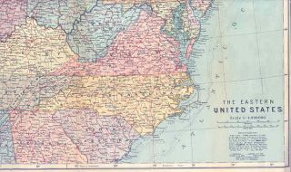 USA Eastern Seaboard Great Lakes etc Old Map 1909