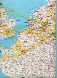 Lufthansa Europe North America Route Maps 1958 German Airline