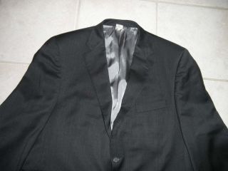 Manzoni Mens Blazer 44 Short Dark Gray 100 Wool 44S Suit Coat Jacket