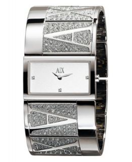 Armani Exchange Watch, Womens Crystal Accented Stainless Steel