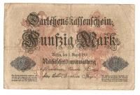 German Germany 50 Mark 1914 Reichsbanknote Bank Note »