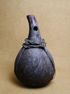 Authentic Old Calabash Palm Wine Gourd Tribal Use Antique African Art