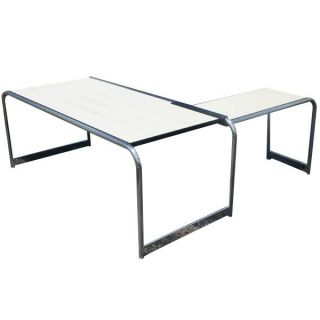 Marcel Breuer Style Mid Century Modern Desk Return