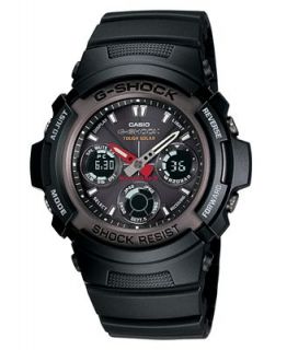 Shock Watch, Mens Black Resin Strap AWG101 1A