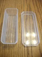 Vintage Clear Lucite Butter Dish Holder Diamond Pattern Made in U s A