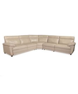 Carmelo Carmelo Leather Sectional Sofa, Power Motion Reclining 5 Piece