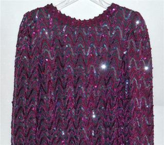 Vintage 1970 Lilli Diamond Dress Covered In Metallic Pink & Purple