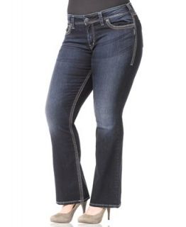Silver Jeans Plus Size Jeans, Suki Surplus Curvy Fit Bootcut, Dark