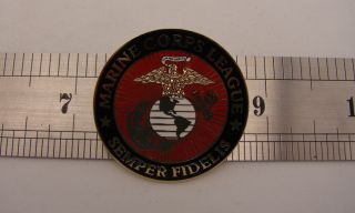 Marine Corps League Semper Fidelis Enameled USMC Round