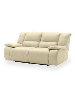 Franco Leather Reclining Loveseat, Double Power Recliner 68W x 43D x