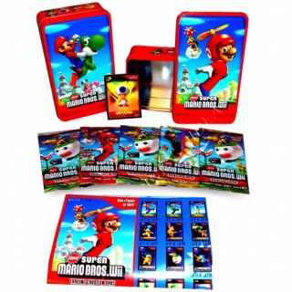 Super Mario Bros Wii Assorted Trading Cards Tin Case Collectable Brand