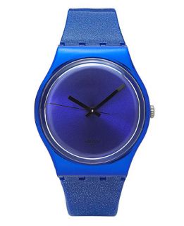 Swatch Watch, Unisex Swiss Intense Blue Glitter Blue Silicone Strap