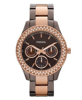 Fossil Watch, Womens Stella Chocolate and Rose Gold Tone Stainless