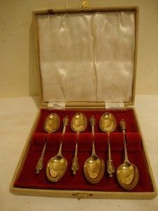 Antique Victorian Set 6 Hallmarked Sterling Silver Apostle Tea Spoons