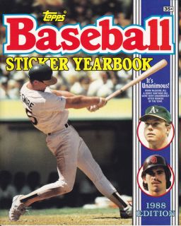 1988 Topps Baseball Sticker Yearbook Mark McGwire J