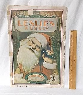1902 Leslies Weekly Christmas Issue Santa Claus Illustrations Stories