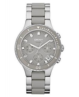 DKNY Watch, Womens Chronograph Stainless Steel and Gray Ceramic