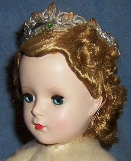 Vintage Madame Alexander Hard Plastic Walker Queen Doll