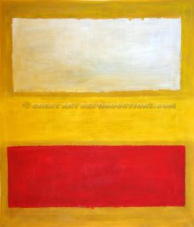 White Red on Yellow  or No 13  Rothko Reproduction in Oil 66X56