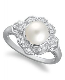 Fresh by Honora Sterling Silver White Freshwater Pearl Braid Band Ring
