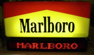 Marlboro Cigarette Sign Vintage 1980s Scrolling Message Hanging Light