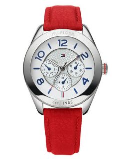 Tommy Hilfiger Watch, Womens Red Leather Strap 40mm 1781203   All