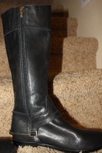 Pour La Victoire Black Leather Marne Tall Boots Womens Size 9 5 New