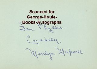 Marilyn Maxwell Autograph 1940s