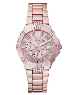 GUESS Watch, Womens Light Pink Aluminum Bracelet 41mm U12657L2   All