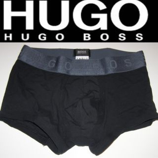 Large Band Hugo Boss Logo Microfiber Brushed Black Boxer Short Brief