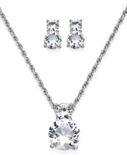 Swarovski Necklace, Silver Tone Crystal Heart Pendant Necklace