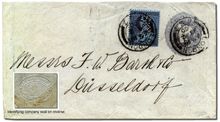 Postal stationery envelope used from London to Düsseldorf in 1900
