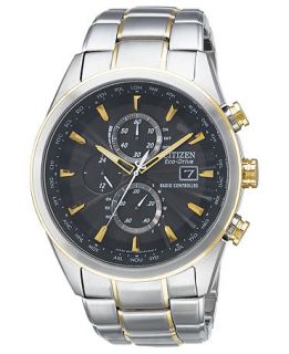Citizen Watch, Mens World Chronograph A T Eco Drive Two Tone