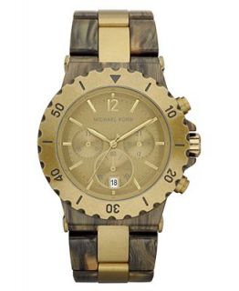 Michael Kors Watch, Womens Chronograph Brown Acetate and Gold