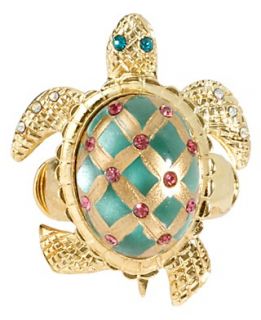 Betsey Johnson Ring, Gold Tone Turtle Stretch Ring