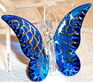 Butterfly Papilio Mariposa Glass Ornament Assort 4 Pcs