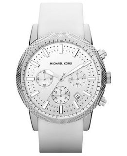 Michael Kors Watch, Mens Chronograph Scout White Silicone Strap 43mm