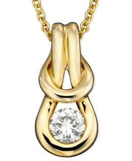 Everlon Diamond Necklace, 14k Gold Diamond Knot Pendant (1/4 ct. t.w