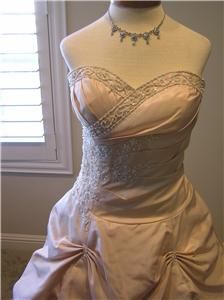 NWOT P.C.Marys Moda Bella Taffeta Wedding dress Bridal gown COGNAC