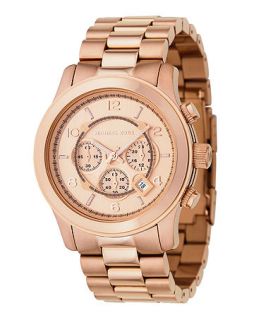 Michael Kors Watch, Mens Runway Rose Gold Plated Stainless Steel