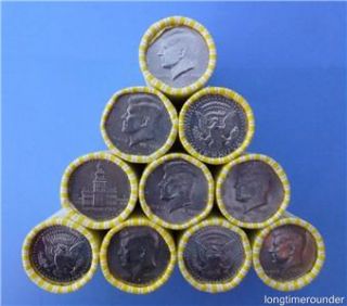 Kennedy Half Dollar Bank Rolls 10 Unsearched Rolls Straight from The