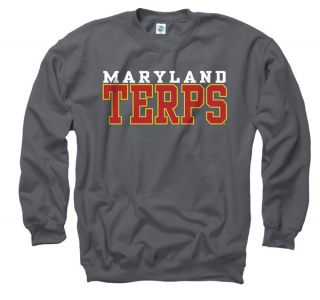 Maryland Terrapins Charcoal Straight Line Crewneck Sweatshirt