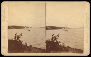 White Bear MN Minnesota 1880s White Bear Lake Stereoview Photo