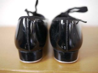 Vintage Girls Patent Mary Jane Ribbon Tap Jazz Dance Shoes 2 5 M