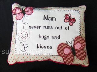 Embroidered Nan Message Cushions Ideal Birthday Christmas Gift in