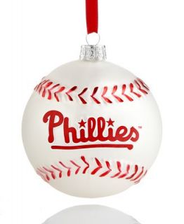 Kurt Adler Christmas Sports Ornament, Phillies Glass MLB Baseball