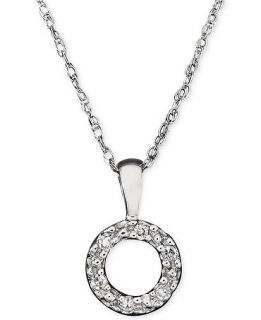 Childrens 14k White Gold Necklace, Diamond Accent Eternity Circle