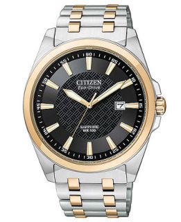 Citizen Watch, Mens Eco Drive Two Tone Stainless Steel Bracelet 41mm