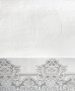 Elrene Table Linens, White Knitted Lace 60 x 102 Tablecloth