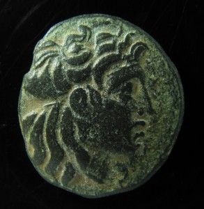 Egypt Ptolemy I AE 1 4 Obol with Head of Alexander The Great
